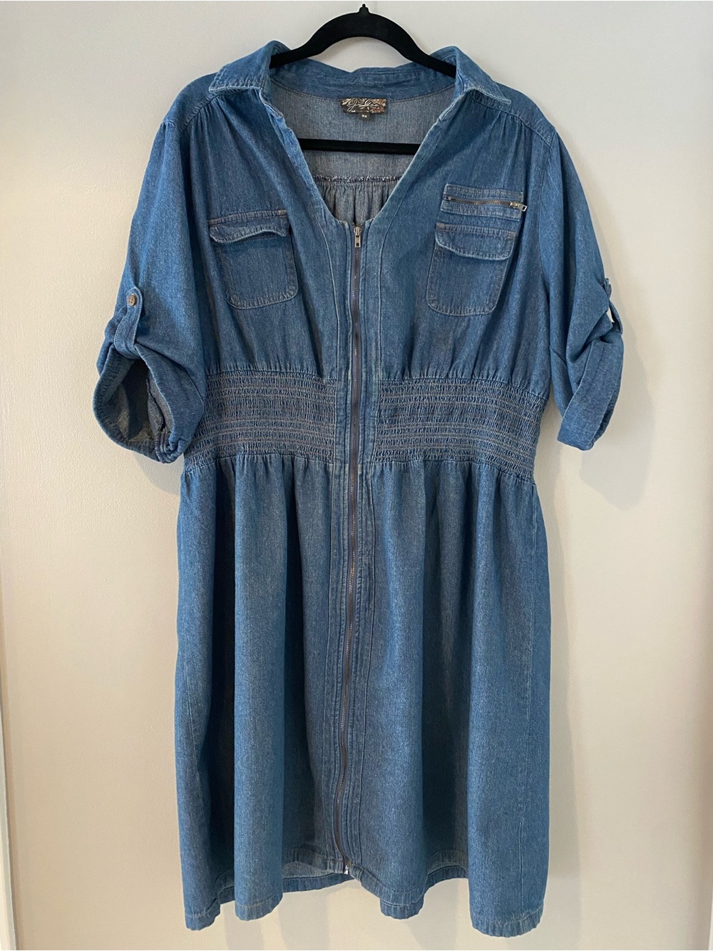 Denim Zip-Front Dress